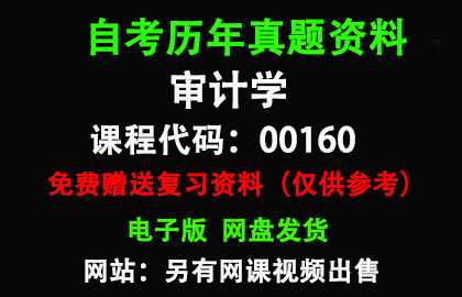 00160审计学历年真题和答案资料另售网课视频