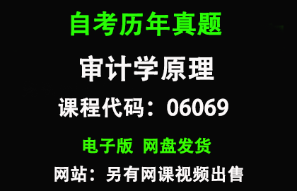 自考广东06069审计学原理历年真题和答案
