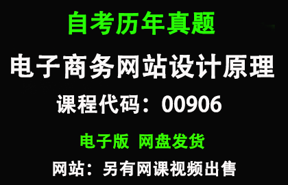自考00906电子商务网站设计原理历年真题和答案